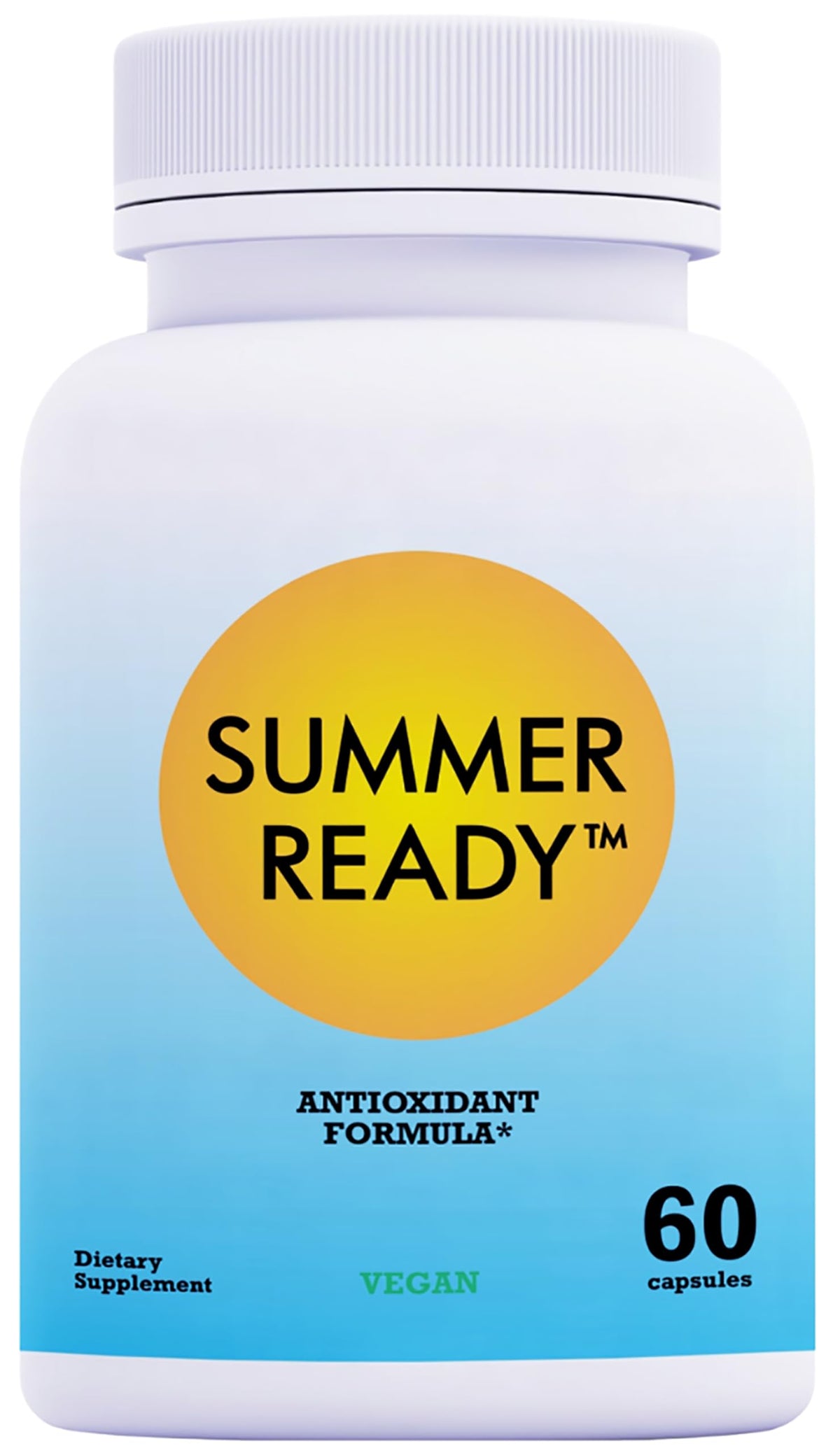 Capsules Summer Ready de soins de la peau en flacon transparent