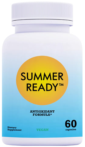 Capsules Summer Ready de soins de la peau en flacon transparent