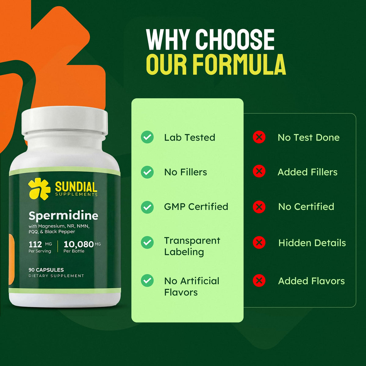 Capsules SUNDIAL SUPPLEMENTS sur un fond neutre
