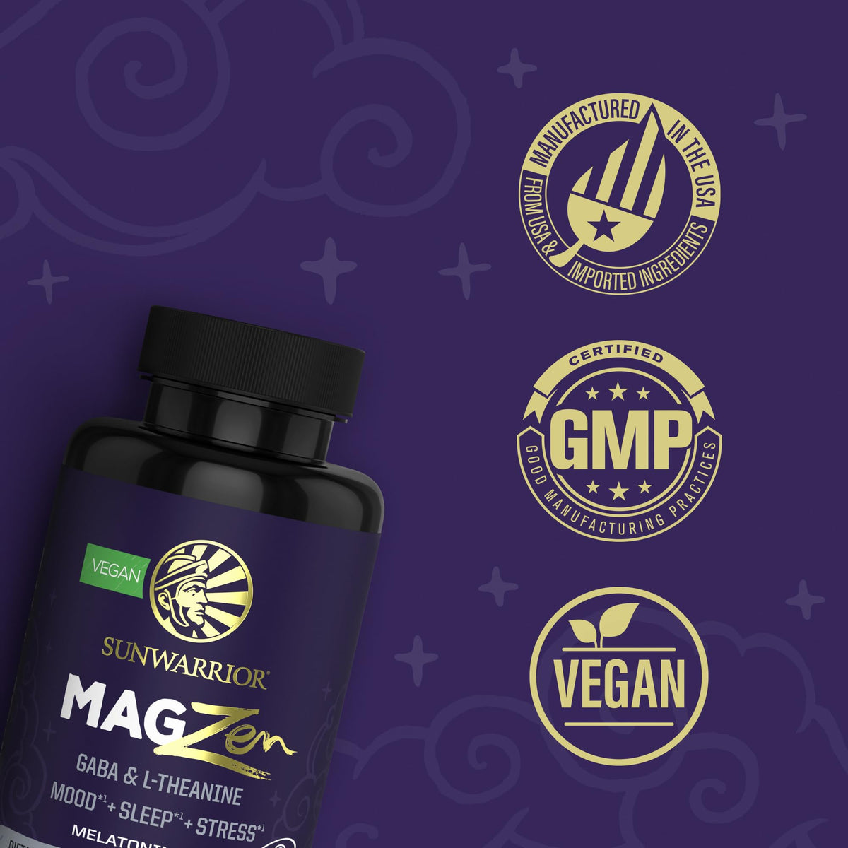 Capsules Sunwarrior avec magnésium et L-théanine