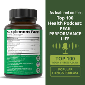 Capsules Super Berberine Peak Performance avec description des bienfaits