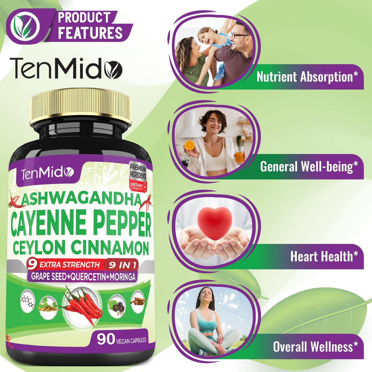 Capsules Tenmido Piment de Cayenne sur une main