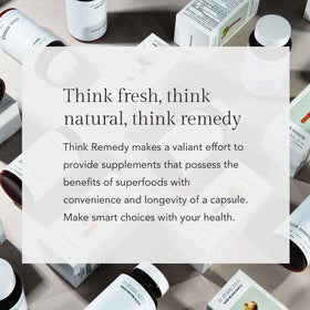 Capsules Think Remedy avec un verre d'eau