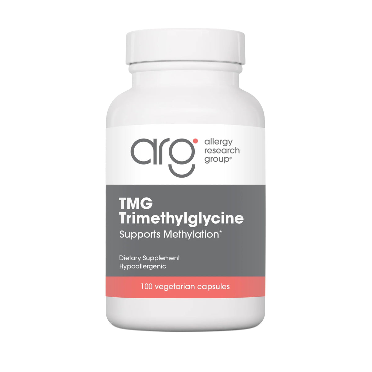 Capsules TMG 750 mg Allergy Research Group en vue de face