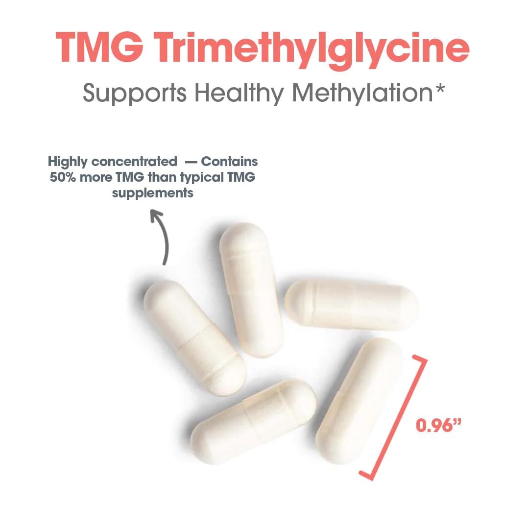 Capsules TMG 750 mg Allergy Research Group sur une table