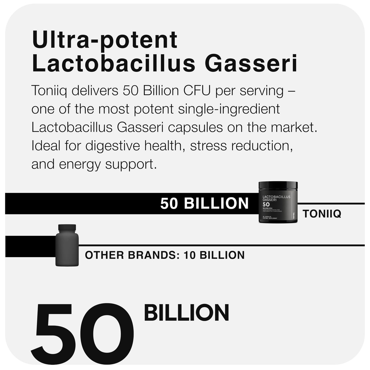 Capsules Toniiq Lactobacillus Gasseri avec étiquette visible