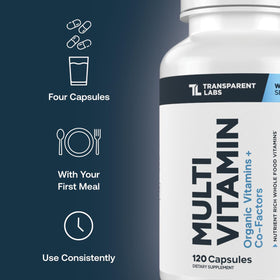 Capsules Transparent Labs dans une main