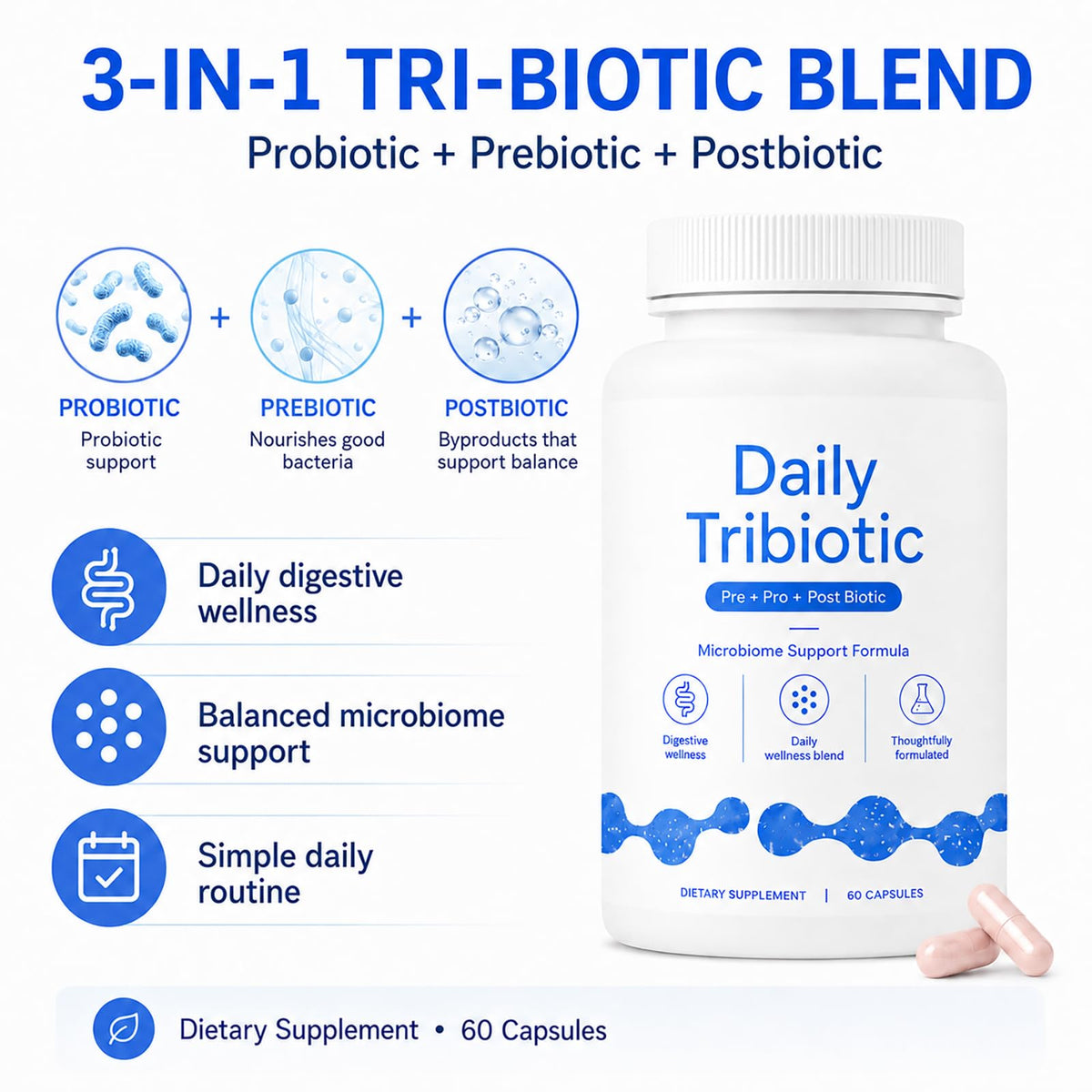 Capsules TriBiotiques LINELLE en gros plan