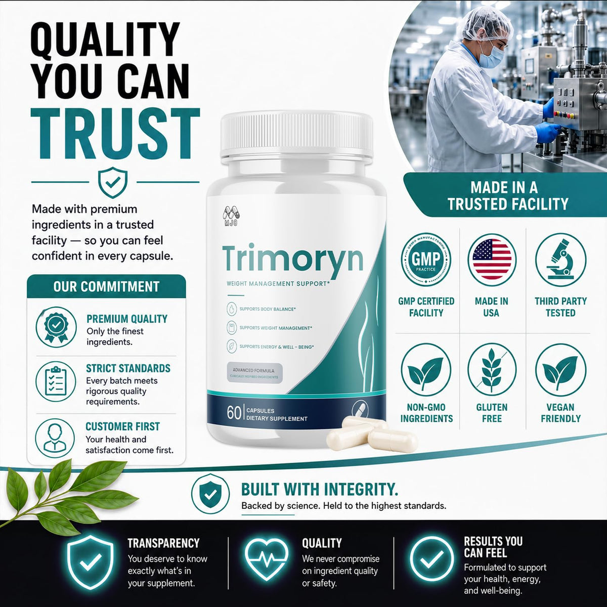 Capsules Trimoryn MJO avec les ingrédients naturels