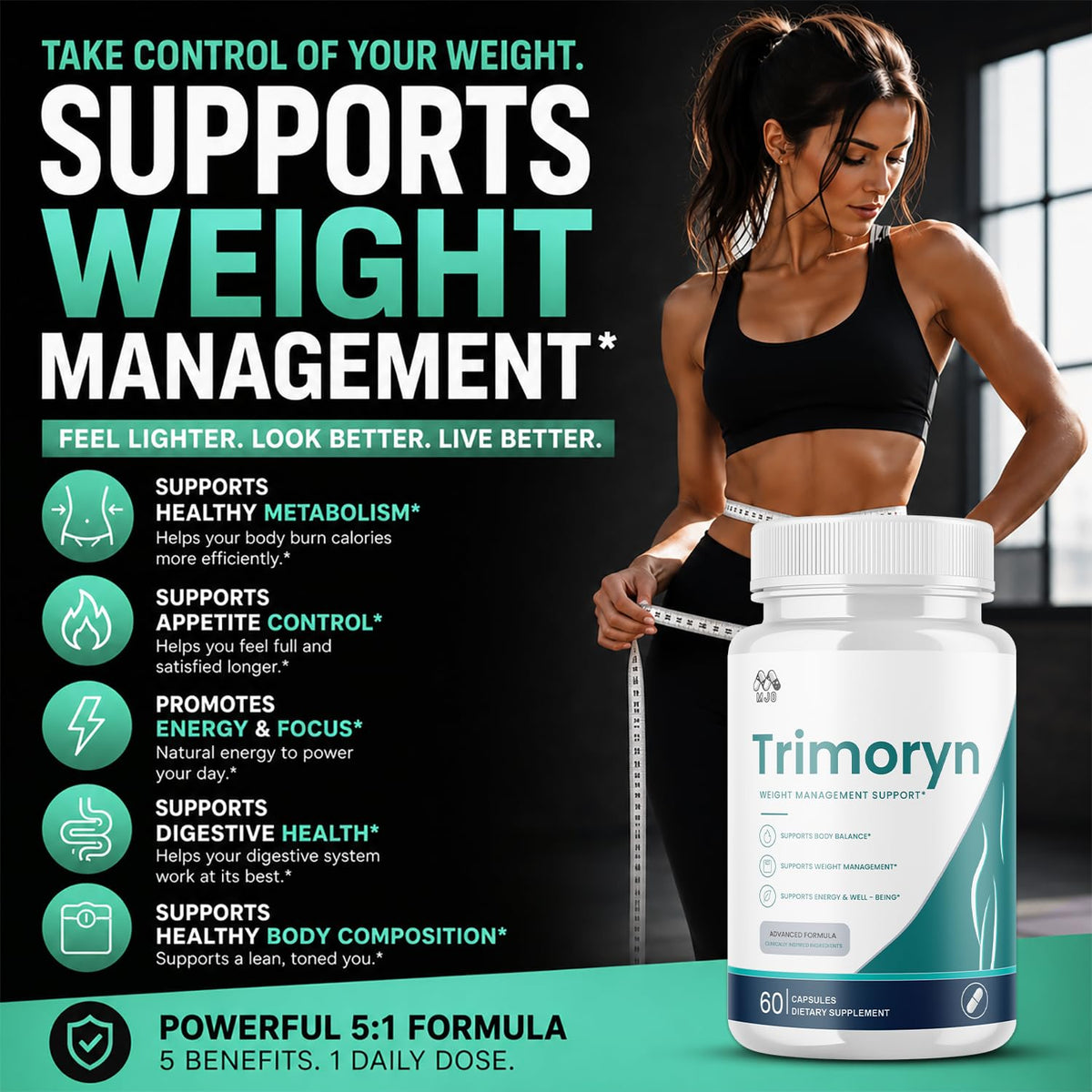 Capsules Trimoryn MJO flacon montré avec étiquette