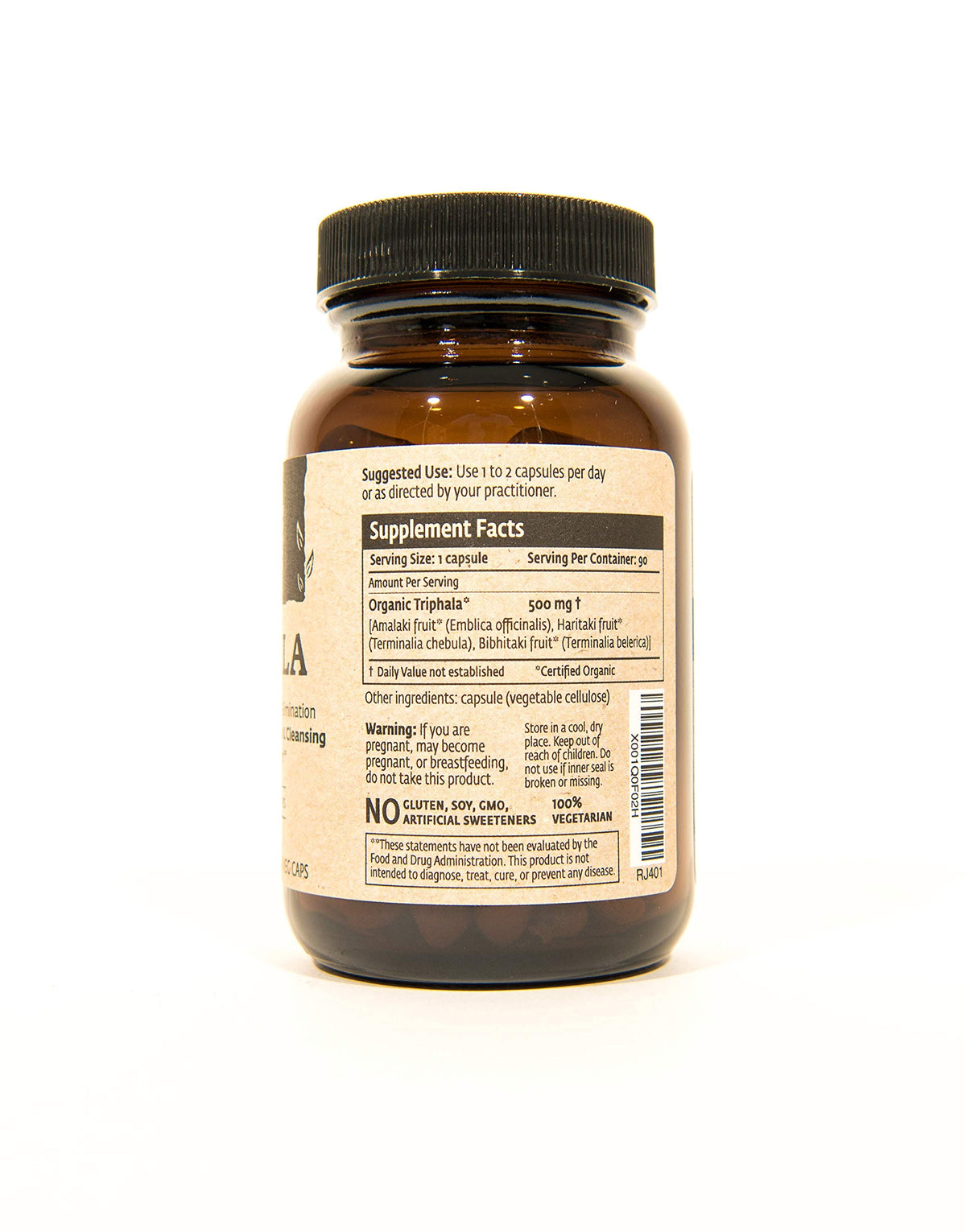 Capsules Triphala Bio ISHA sur une surface en bois