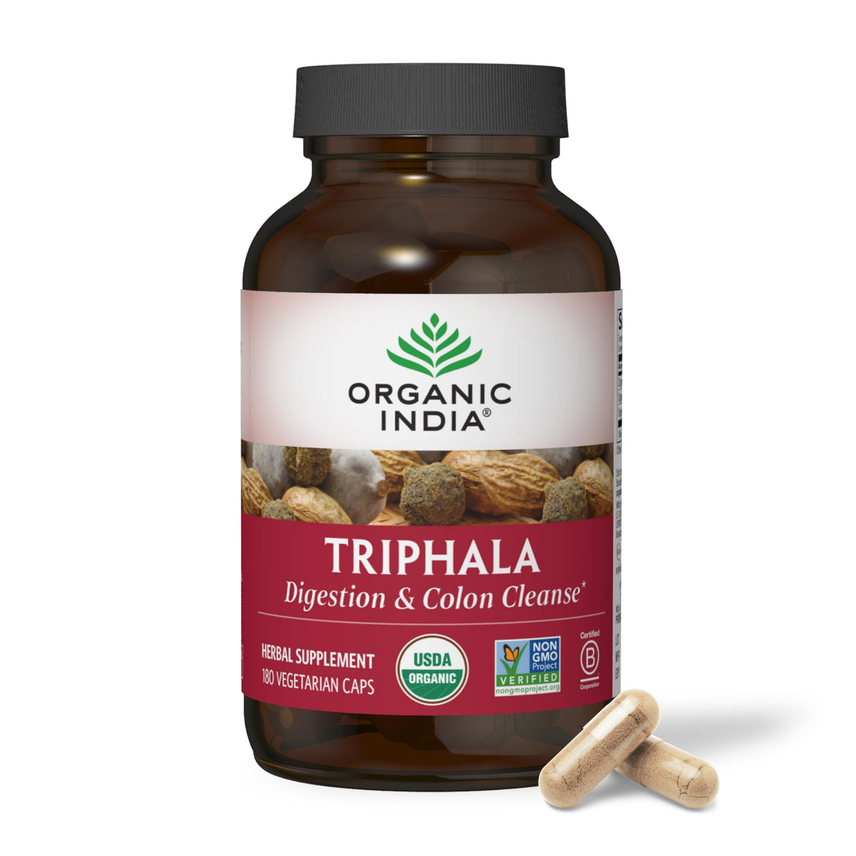 Capsules Triphala Bio ORGANIC INDIA avec des fruits ayurvédiques