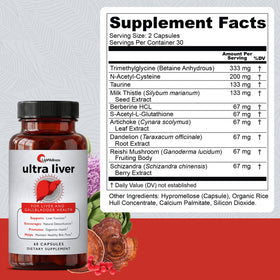 Capsules UpWellness Ultra Foie sur une surface blanche