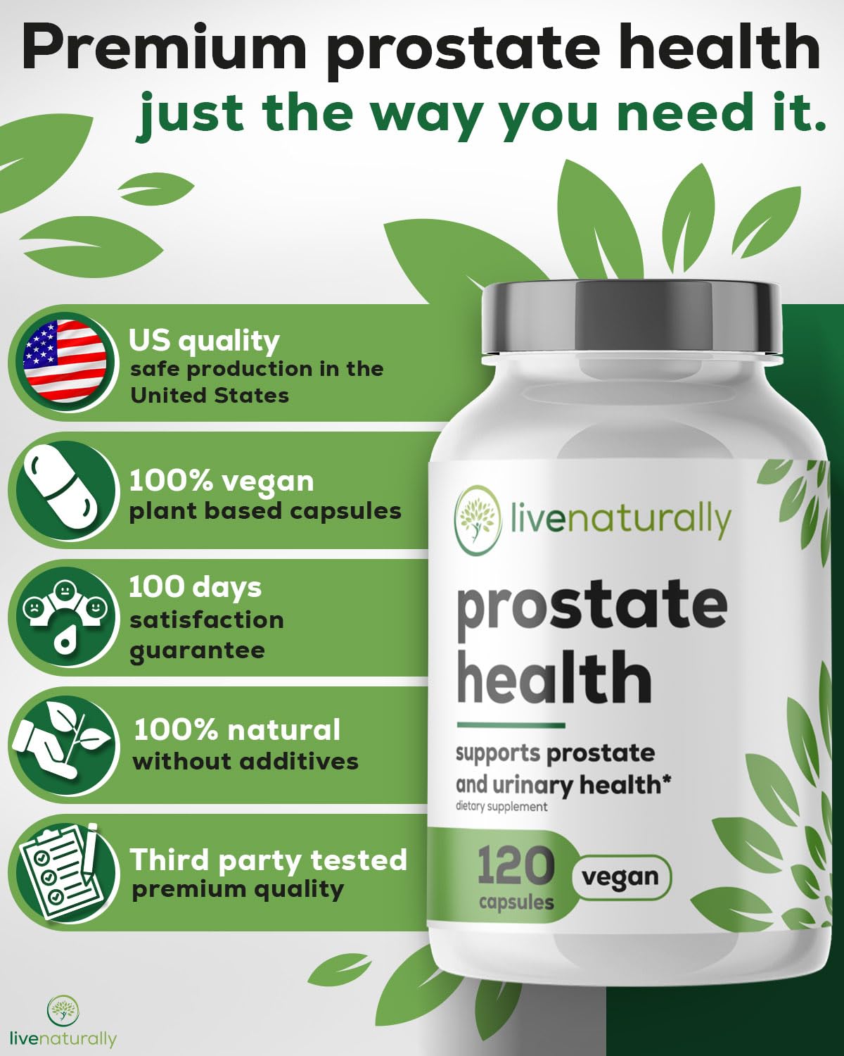 capsules vegan livenaturally pour la santé prostatique