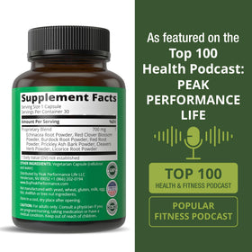 Capsules vegan Peak Performance avec racine de bardane