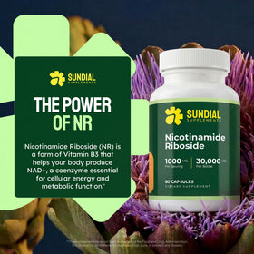 Capsules véganes de Nicotinamide Riboside 1000mg de SUNDIAL SUPPLEMENTS