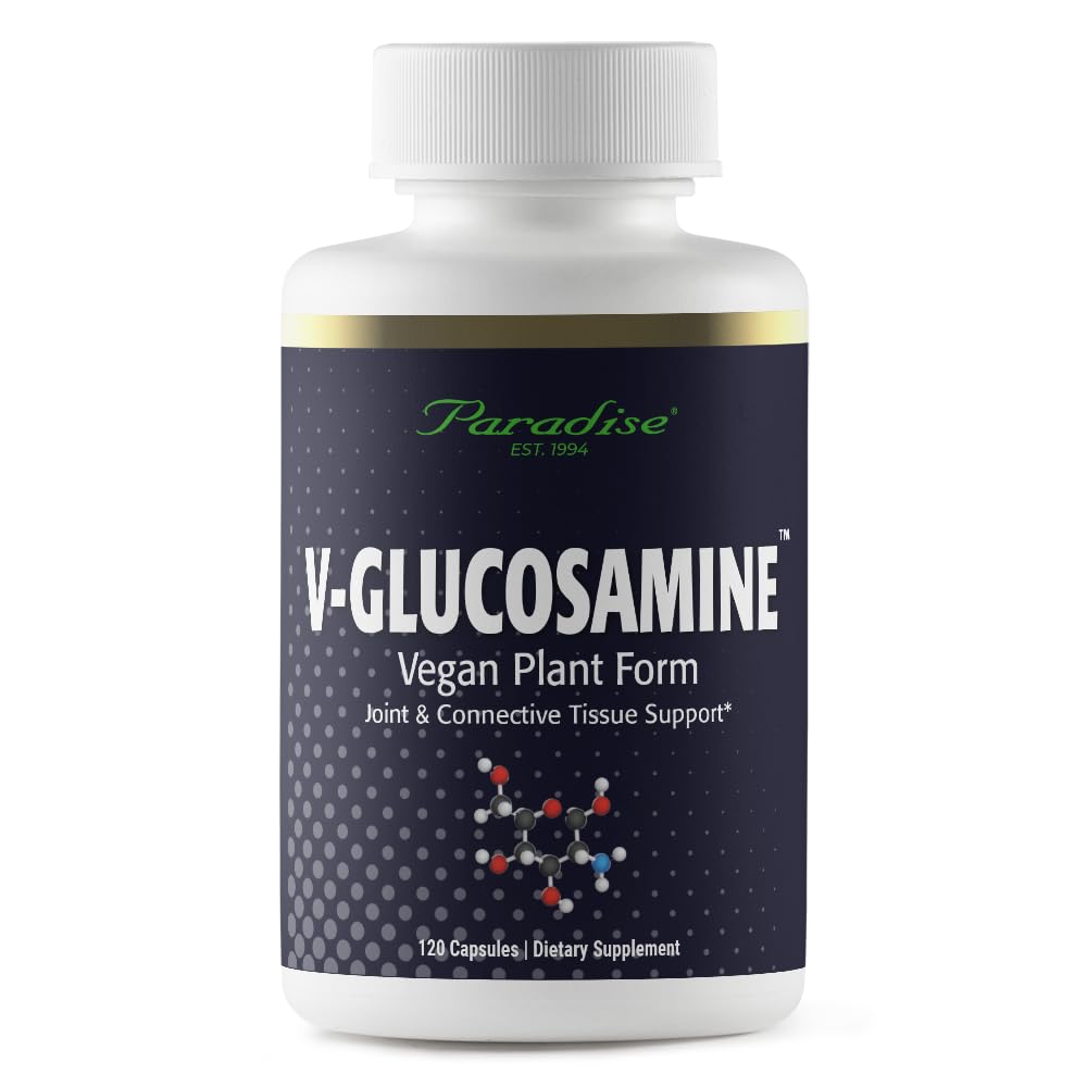 Capsules véganes V-Glucosamine de Paradise Herbs, vue avant avec étiquette
