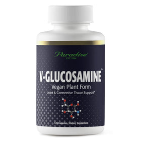 Capsules véganes V-Glucosamine de Paradise Herbs, vue avant avec étiquette
