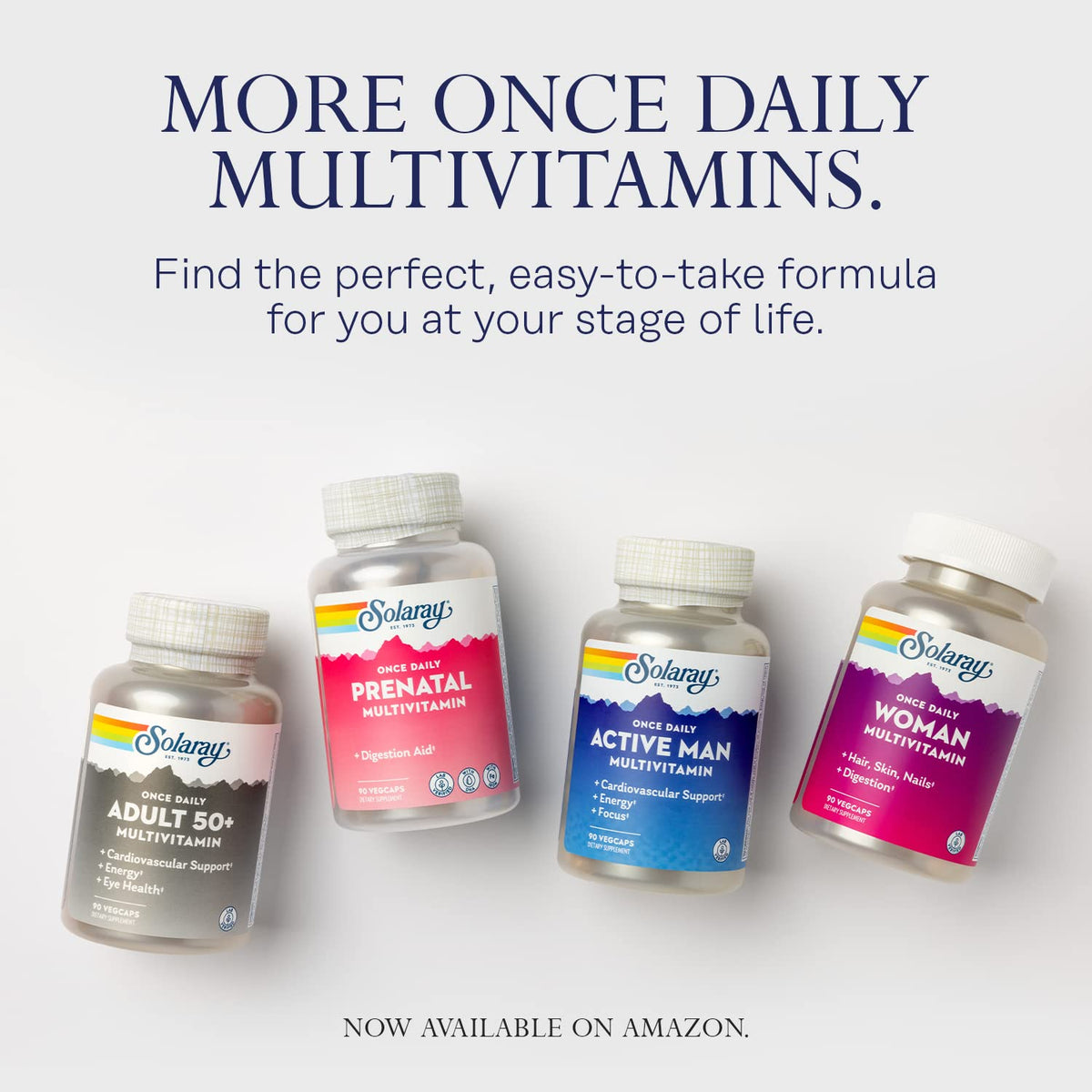 Capsules VegCaps SOLARAY Multivitamine Homme Actif dans une main
