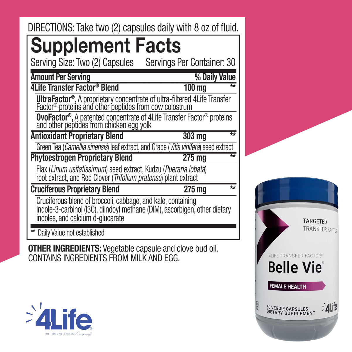 Capsules végétales 4Life Belle Vie dans le flacon