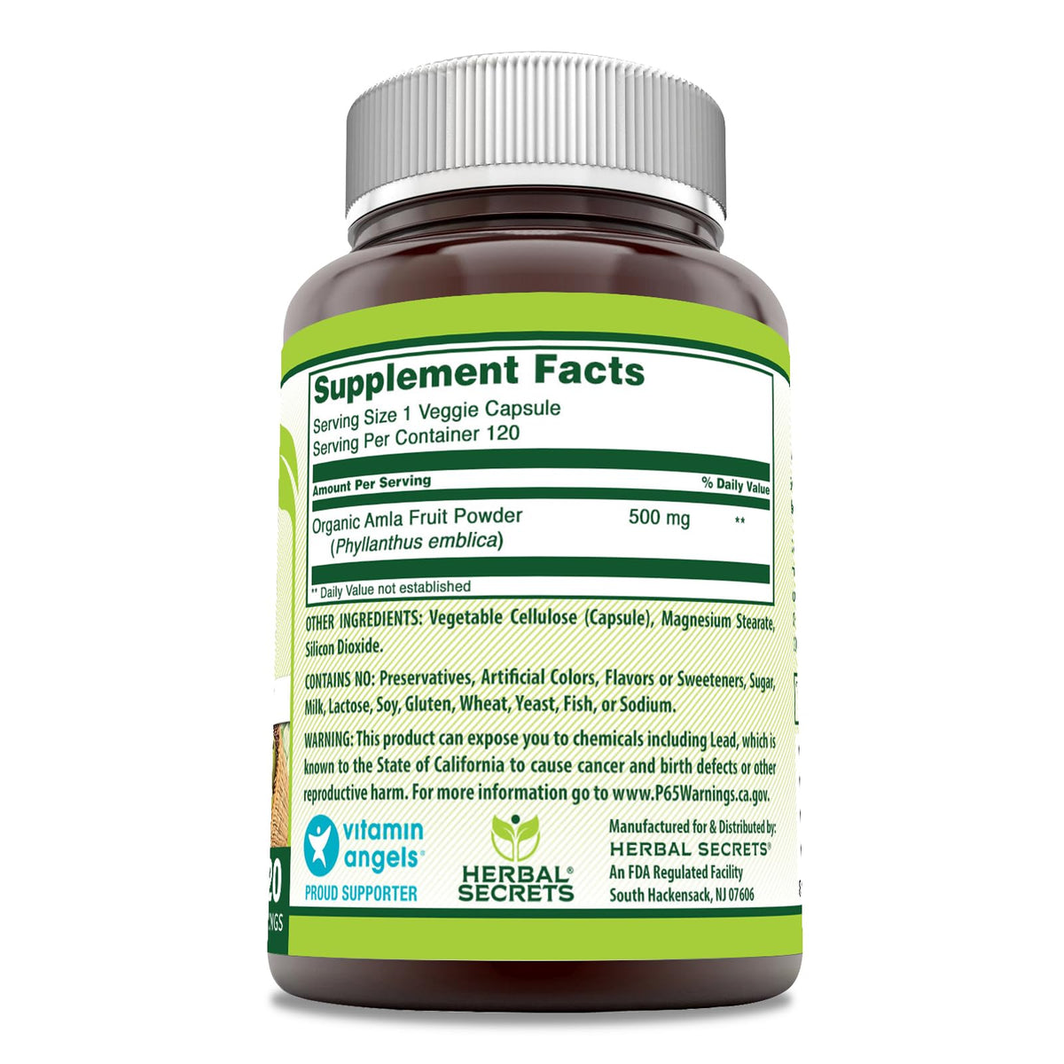 Capsules végétales Amla Herbal Secrets dans un bol