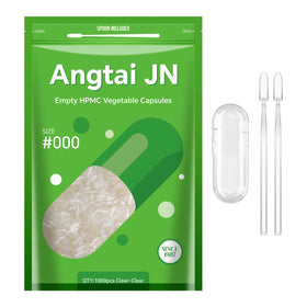 Capsules végétales Angtai JN taille 000 en boîte, vue de face