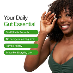 Capsules végétales BIOptimizers Probiotic Breakthrough sur fond blanc