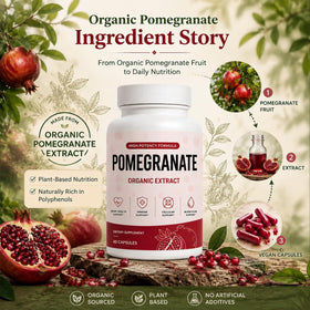 Capsules végétales Bloomin Gummies Extrait de Grenade sur fond blanc