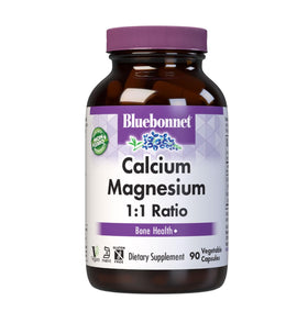 Capsules végétales BlueBonnet Calcium Magnésium 90 unités, vue de face