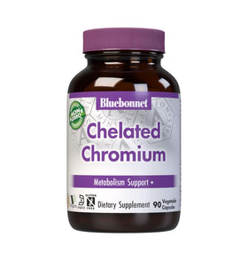 Capsules végétales Bluebonnet Chrome Chélaté 200 mcg en bouteille