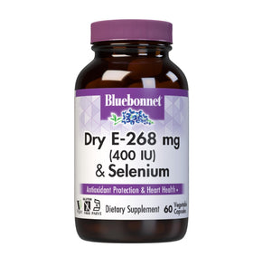 Capsules végétales BlueBonnet E-400 IU Plus Sélénium vue de face