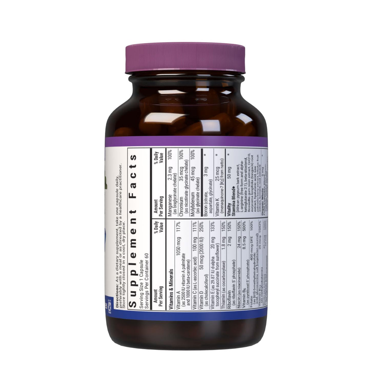 Capsules végétales BlueBonnet pour hommes, format 60 unités