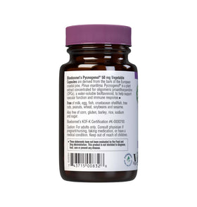 Capsules végétales BlueBonnet Pycnogenol 50 mg sur fond blanc