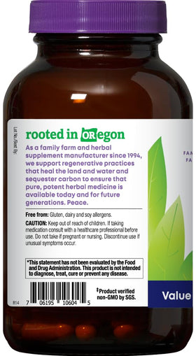 Capsules végétales d'Oregon's Wild Harvest Curcuma sur fond blanc