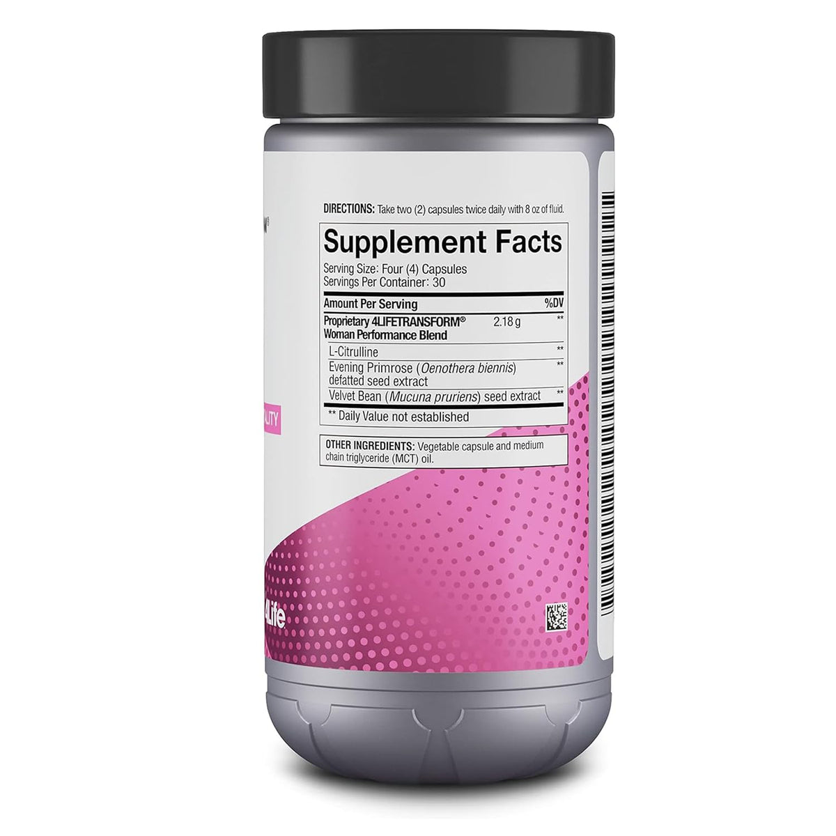 Capsules végétales de 4Life Femme sur fond blanc