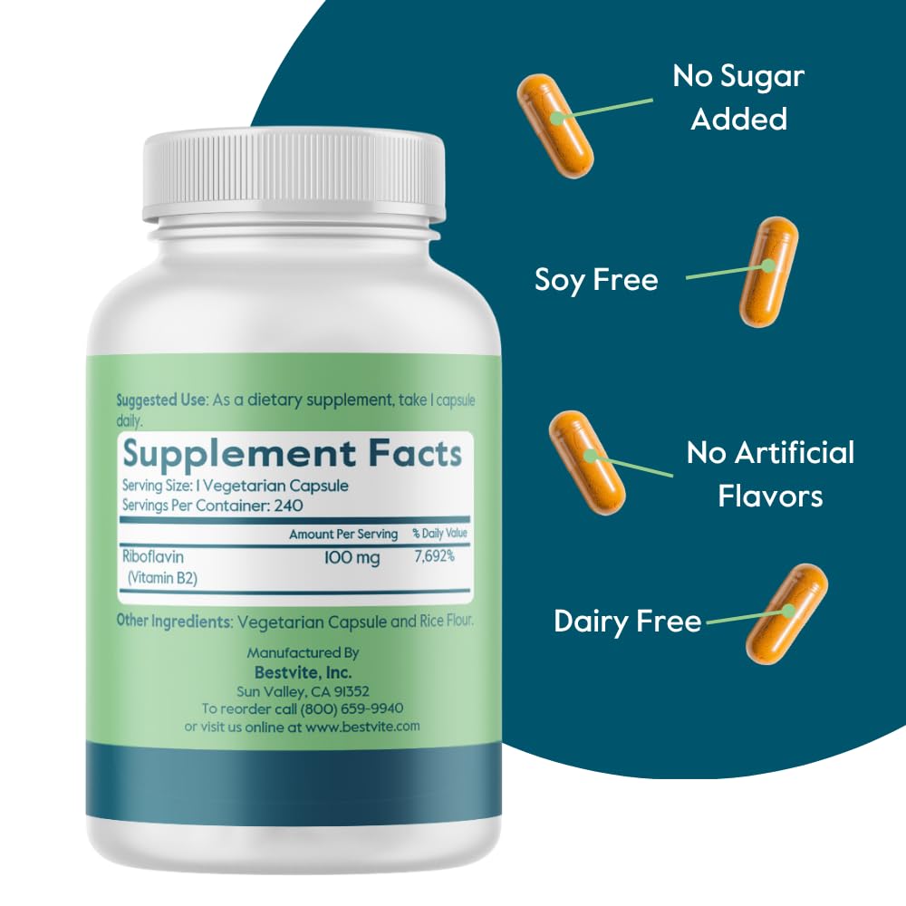 Capsules végétales de BESTVITE Vitamin B-2