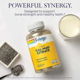 Capsules végétales de Calcium Magnésium Citrate de SOLARAY