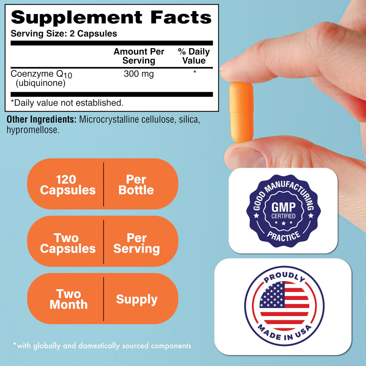 Capsules végétales de CoQ-10 300mg Health Thru Nutrition