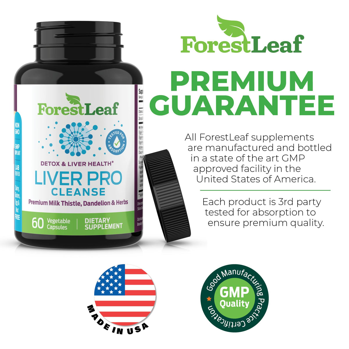 Capsules végétales de détoxifiant pour le foie ForestLeaf