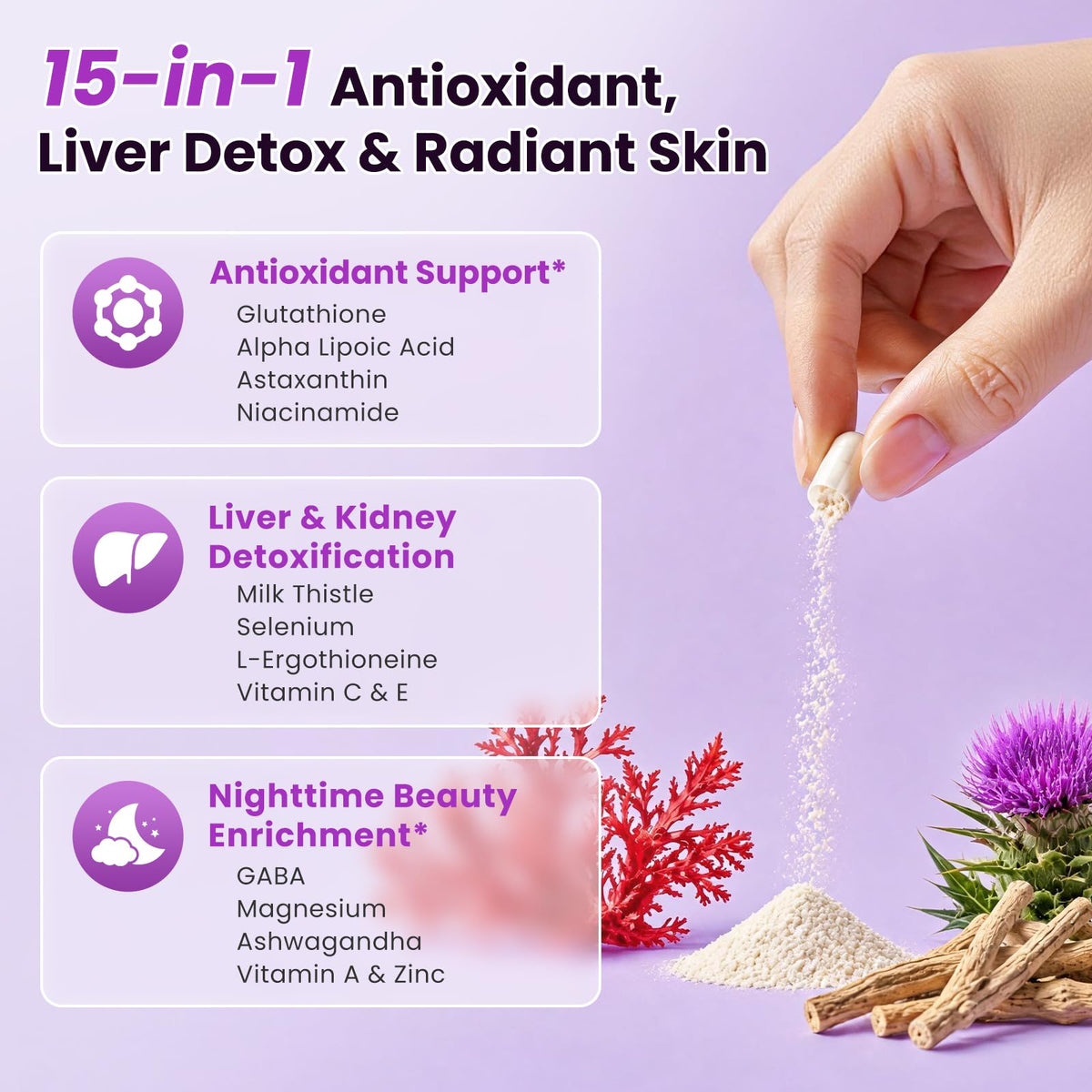 Capsules végétales de Glutathione Liposomal Lukaree