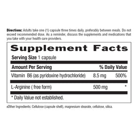Capsules végétales de L-Arginine 500 mg sur une table