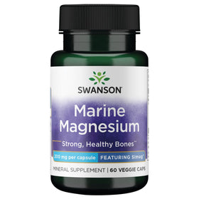 Capsules végétales de magnésium marin Swanson 200 mg vue de face