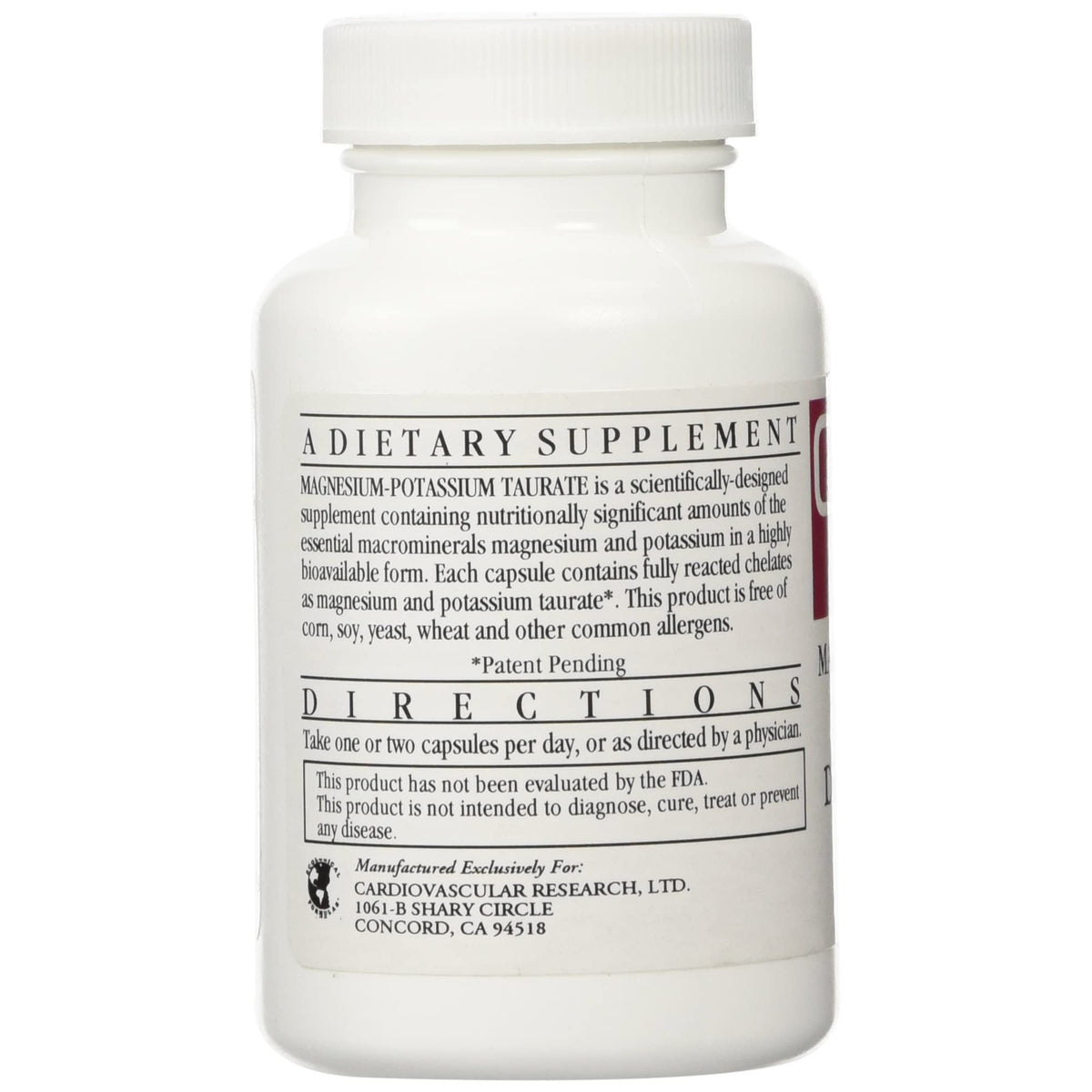 Capsules végétales de Magnésium-Potassium Taurate sur un fond blanc