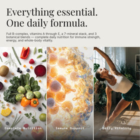 Capsules végétales de multivitamine Dear Apothecary sur fond blanc