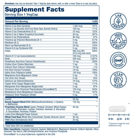 Capsules végétales de Multivitamines Femme SOLARAY sur fond blanc