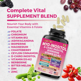 Capsules végétales de Myo Inositol prêtes à être prises