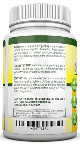 Capsules végétales de NutriONN Bromélaïne sur une surface blanche