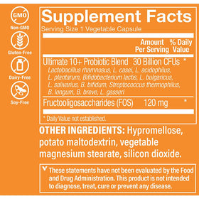 Capsules végétales de probiotiques The Vitamin Shoppe sur fond blanc