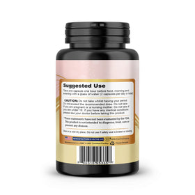 Capsules végétales de Pueraria Mirifica 1000mg sur fond blanc