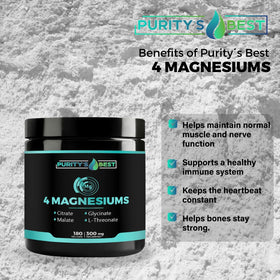 Capsules végétales de Purity's Best Magnésium 300mg sur fond blanc